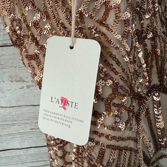 L'ATISTE by Amy New Women's Sequin Open Back Bodycon Dress Size Small - Picture 10 of 15